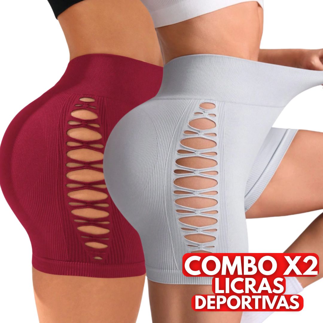 Combo x2 Licras deportivas con aberturas