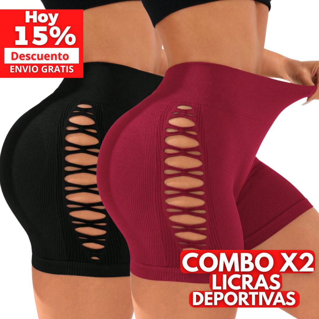 Combo x2 Licras deportivas con aberturas