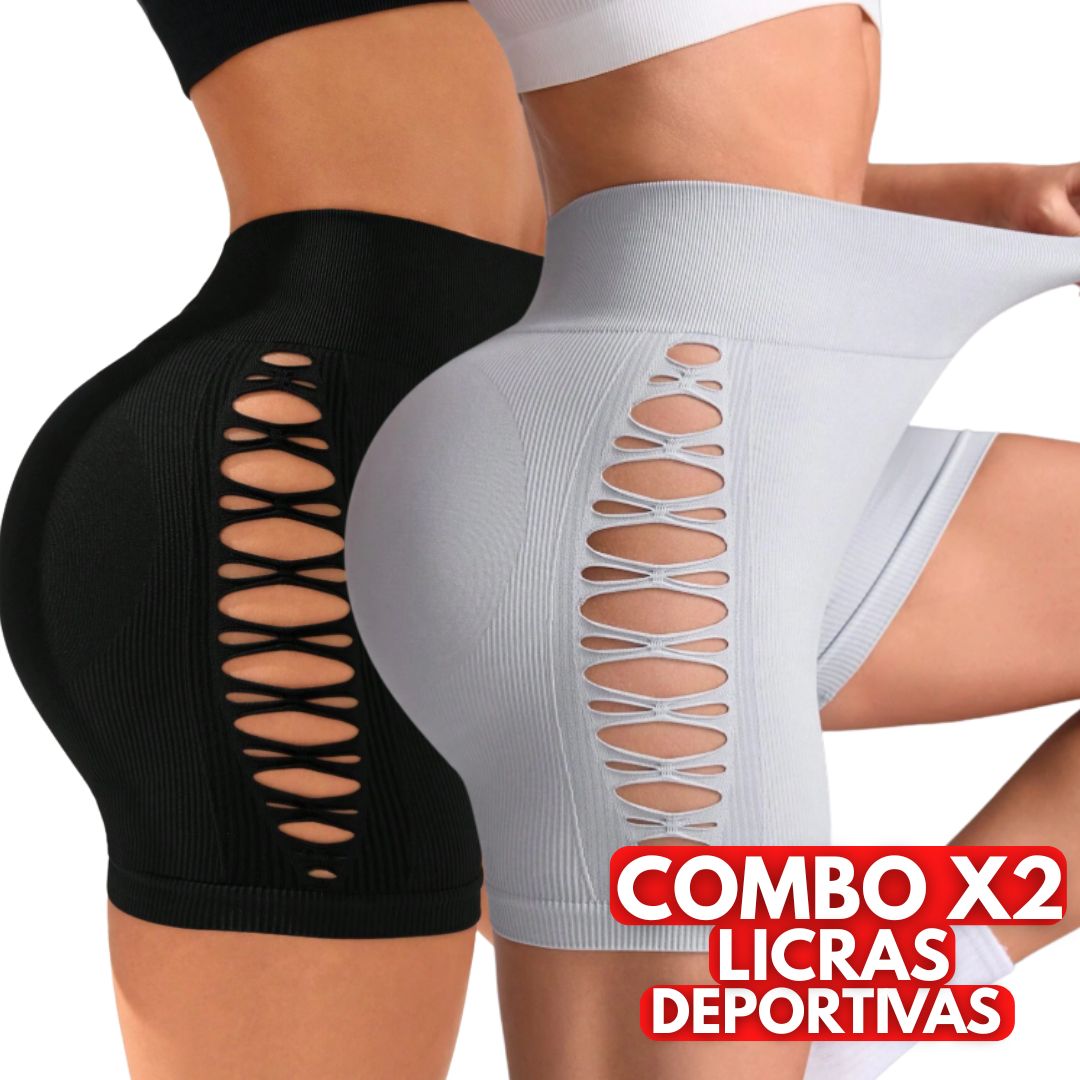Combo x2 Licras deportivas con aberturas