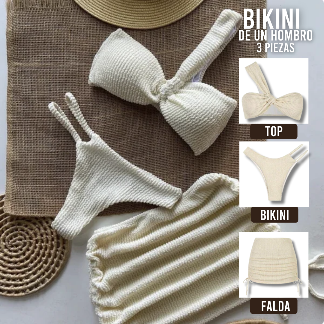 Bikini 3 piezas falda corta