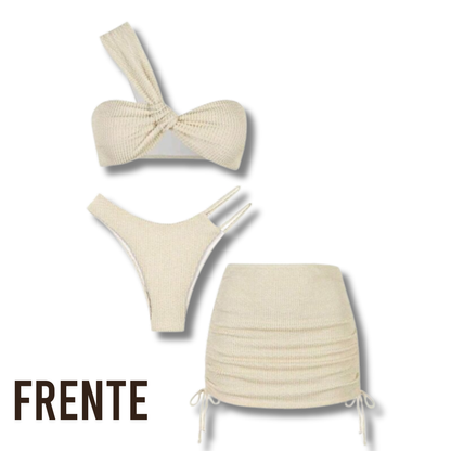 Bikini 3 piezas falda corta