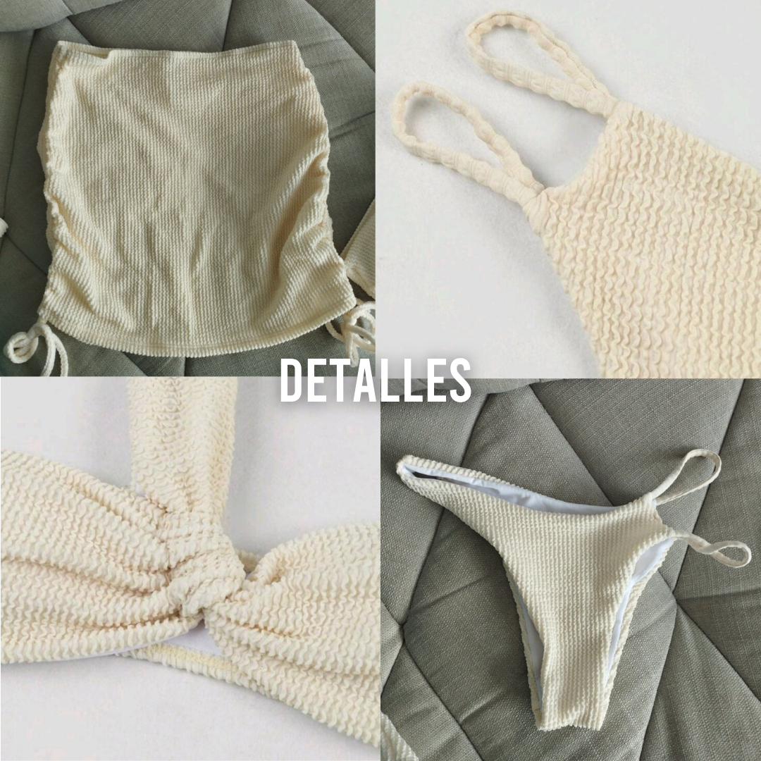 Bikini 3 piezas falda corta